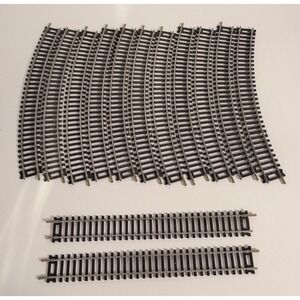 13 Feller Garnet Italy HO Scale 18" Straight & Curved Model Railroad Tracks